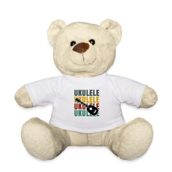 Ukulele Hawaii Uke Guitar Music Hawaiian Gift - Teddy Bear - white - Front