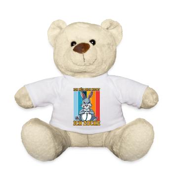 Zocken Gaming Ich Höre Dich Nicht Ich Zocke - Teddy - Weiß - Vorne