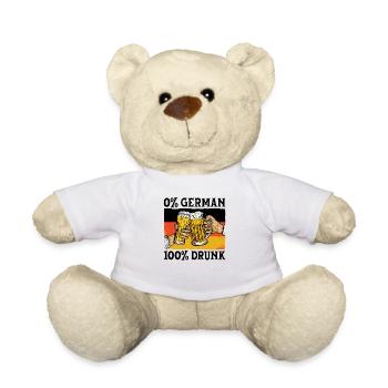 0% Allemand 100% aime la bière Volksfest - Nounours - blanc - Devant