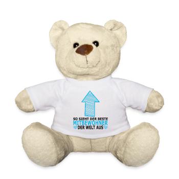 Mitbewohner für WG Abschiedsgeschenk Auszug - Teddy - Weiß - Vorne