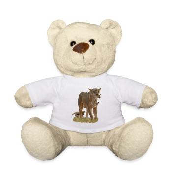 Lionne avec lionceaux - Grand félin - Chat -Afrique - Nounours - blanc - Devant