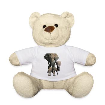 Maman éléphant avec des bébés comme dessin - Nounours - blanc - Devant