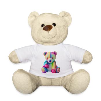 Multicolored teddy bear - Teddy Bear - white - Front