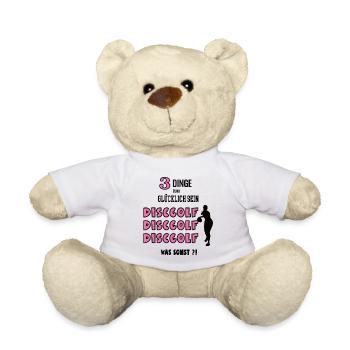 Discgolf Was Sonst Spiel Discgolferin Spielerin - Teddy - Weiß - Vorne