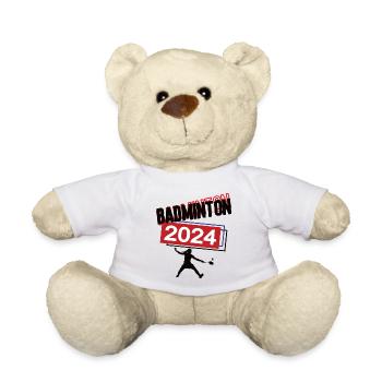 Badminton Spielerin Team Turnier Mannschaft 2024 - Teddy - Weiß - Vorne