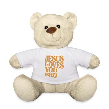 Jesus Loves You Bro - Inspiring Christian Quote - Teddy Bear - white - Front