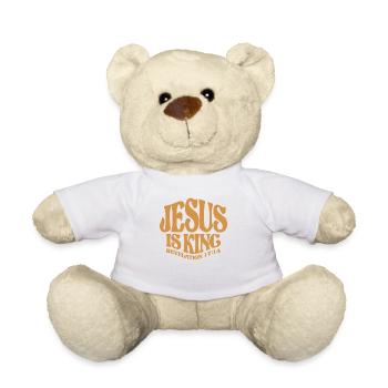 Jesus ist König Offenbarung 17:14 Christliches Zitat - Teddy - Weiß - Vorne
