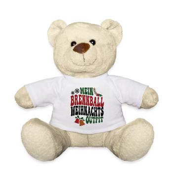Brennballer Weihnachten Brennballspieler Spieler - Teddy - Weiß - Vorne
