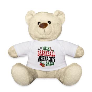 Brennballerin Weihnachten Brennball Spielerin XMAS - Teddy - Weiß - Vorne
