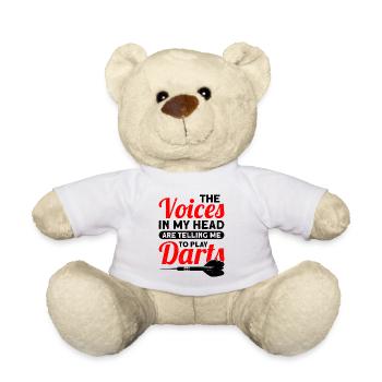 Dart Dartspieler Dartspiel Herren - Teddy - Weiß - Vorne