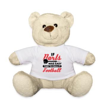 Dart Dartspieler Dartspiel Herren - Teddy - Weiß - Vorne