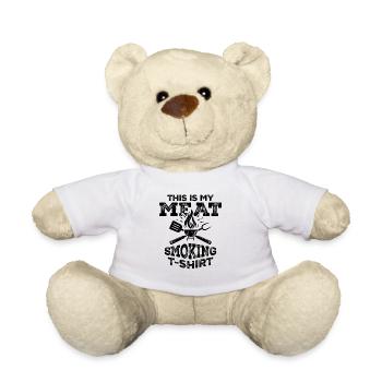 This Is My Meat Smoking T-Shirt Funny BBQ Grill - Teddy Bear - white - Front