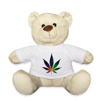 Galaxy Hanfblatt mit Sternschnuppen - Teddy - Weiß - Vorne