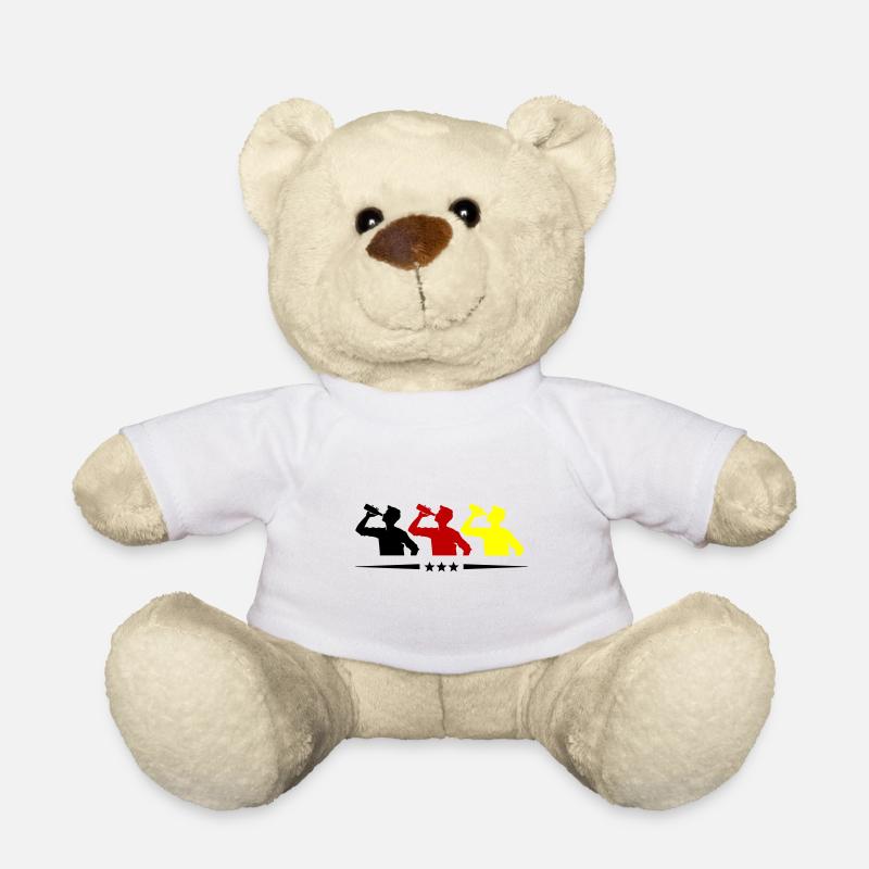 Drinker Team Bottle Germany - Teddy Bear - white