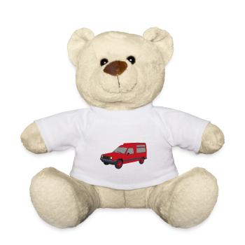 Red Rapid Express Car Van - Teddy Bear - white - Front