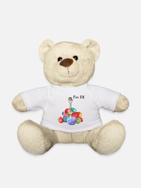 ich bin ok Wollknäuel Handarbeit - Teddy - Weiß