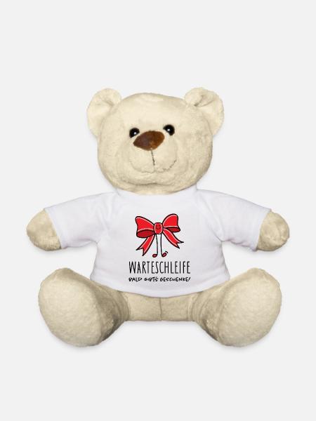 Lustige Schleife als Geschenk - Teddy - Weiß