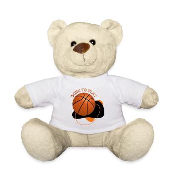 BORN TO PLAY BASKETBALL DESIGN - Teddy Bear - white - Front