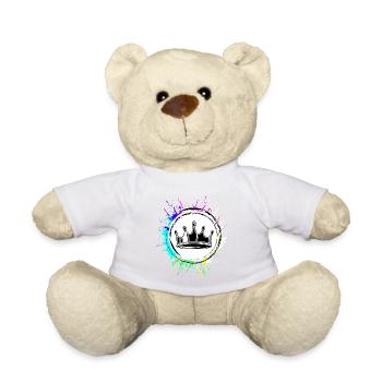 Crown Silhouette Symbol - Teddy Bear - white - Front