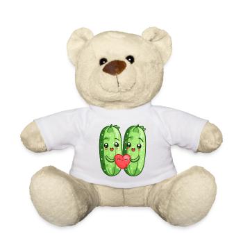 Gurke Paar Liebe Herz Valentinstag - Teddy - Weiß - Vorne
