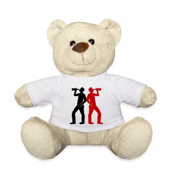 Drinker Beer Silhouette - Teddy Bear - white - Front
