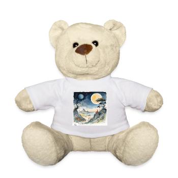 Night dreamscape cartoon - Teddy Bear - white - Front