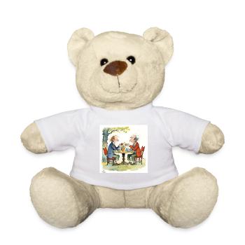 Gentlemen friends sharing a moment - Teddy Bear - white - Front