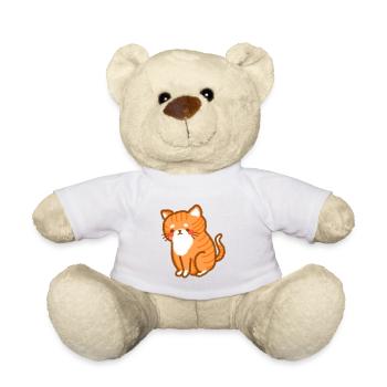 ginger cat - Teddy Bear - white - Front