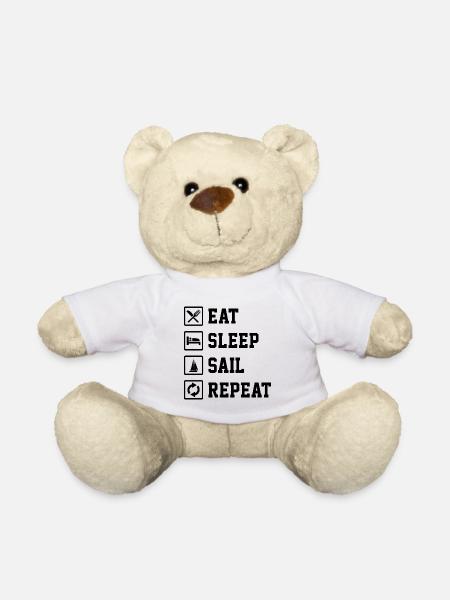 Eat Sleep Sail Repeat Sailor Skipper Captain Sailb - Teddy - Weiß