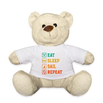 Eat Sleep Ship Repeat Sailor Skipper Captain Sailb - Teddy - Weiß - Vorne