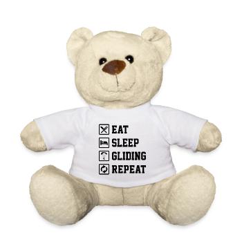 Eat Sleep Gliding Repeat Paragliding Parachute Par - Teddy - Weiß - Vorne