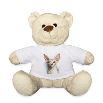 Sphynx Katze für Katzenliebhaber - Teddy - Weiß - Vorne