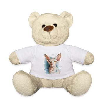 Sphynx Katze für Katzenliebhaber - Teddy - Weiß - Vorne