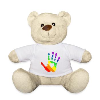 Lgbt rainbow heart print with heart, gay pride - Teddy Bear - white - Front
