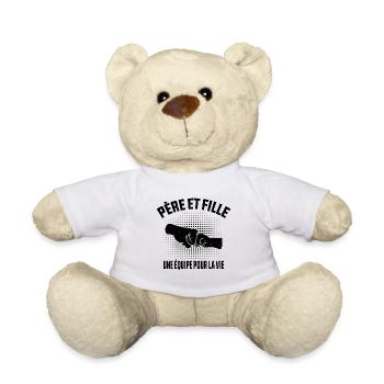 Père Et Fille Une Équipe pour La Vie Cadeau - Nounours - blanc - Devant