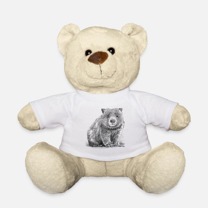 Wombat Realistic Handrawn - Teddy - Weiß