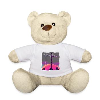 Crane / construction site / winch / crane system - Teddy Bear - white - Front