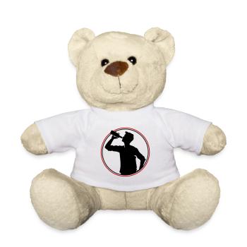 Drinker Beer Silhouette - Teddy Bear - white - Front