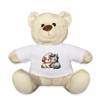 Câlin Chien Et Cheval Amoureux - Nounours - blanc - Devant