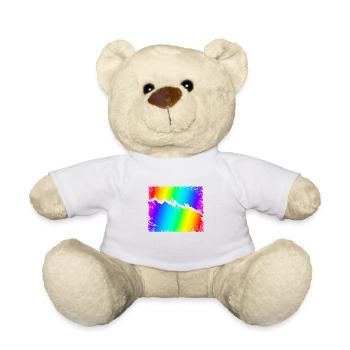 colorful rainbow - Teddy Bear - white - Front