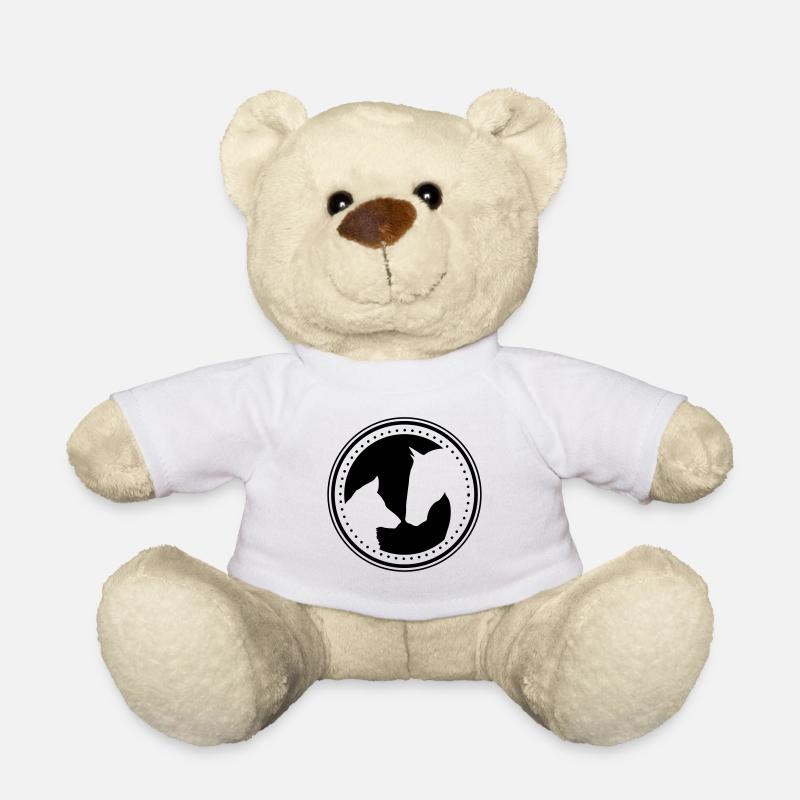 Hund Pferd Emblem Logo - Teddy - Weiß