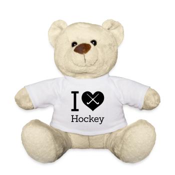 I love Hockey Ich liebe Feldhockey Hockeyschläger - Teddy - Weiß - Vorne