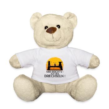 Woodturning Woodworking Woodturner Wood - Teddy Bear - white - Front