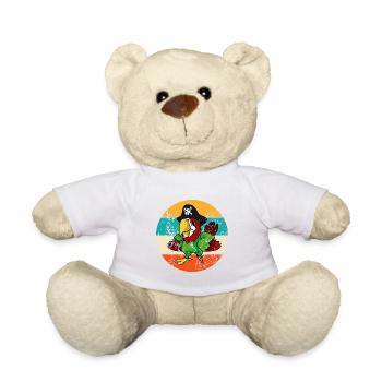 Vintage Retro Papagei Pirat - Teddy - Weiß - Vorne