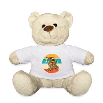 Vintage Retro Braunbär Hönig Bienen - Teddy - Weiß - Vorne