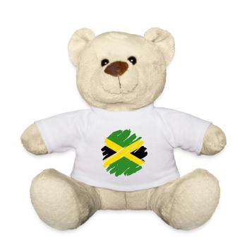Jamaika Flagge Jamaikanische Fahne Jamaica Vintage - Teddy - Weiß - Vorne