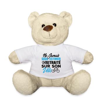 Ne jamais sous estimer un retraité sur son vélo - Nounours - blanc - Devant