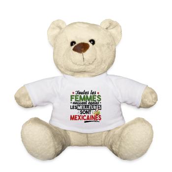 Mexicaine Mexique Femme Cadeau Espagnol Humour - Nounours - blanc - Devant