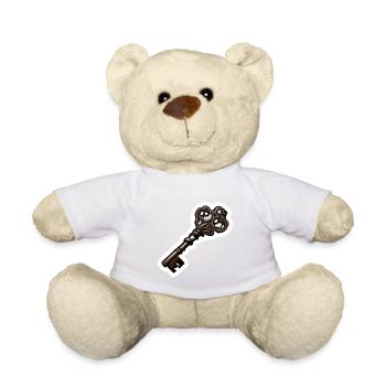 Key / Lock / Locked / Security - Teddy Bear - white - Front