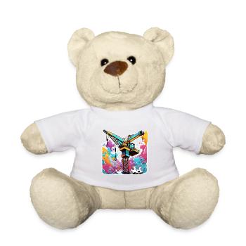 Crane / construction site / winch / crane system - Teddy Bear - white - Front
